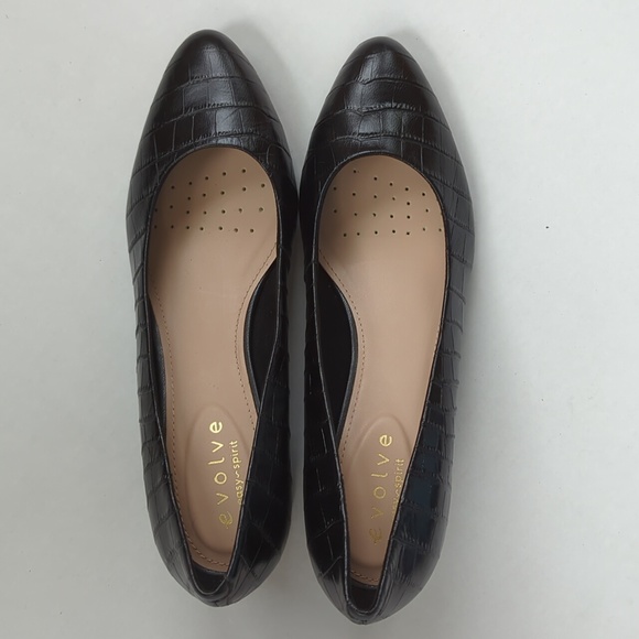 Easy Spirit Evolve Robin Crocodile Print Chunky Block Pump 10M Black - Picture 15 of 16